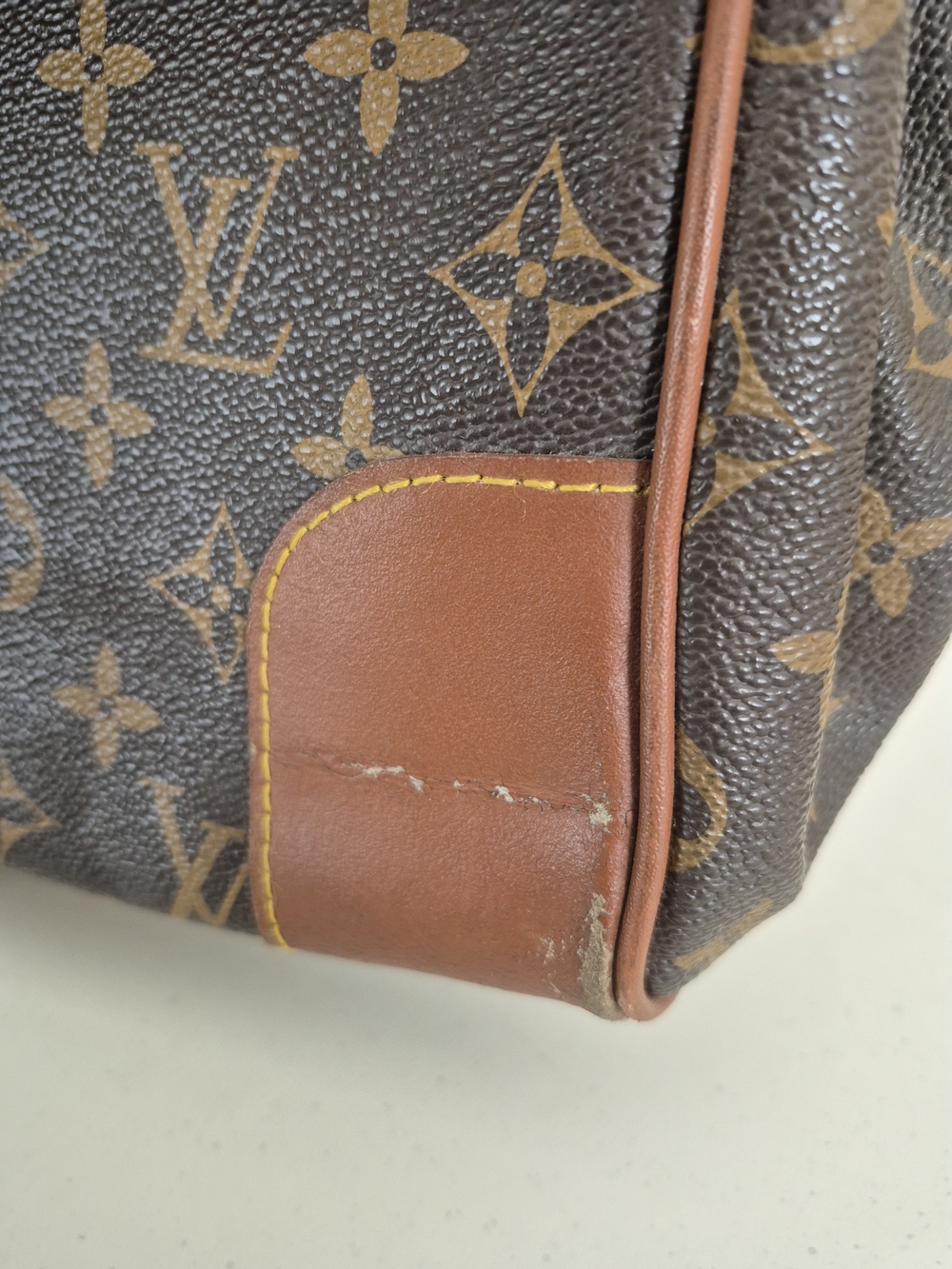 Very Vintage Louis Vuitton Brown Monogram Canvas Satchel Made In France - Picture 14 of 16